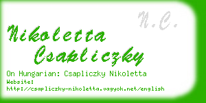 nikoletta csapliczky business card